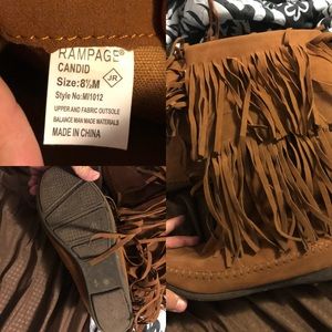 Brown Rampage fringe boots